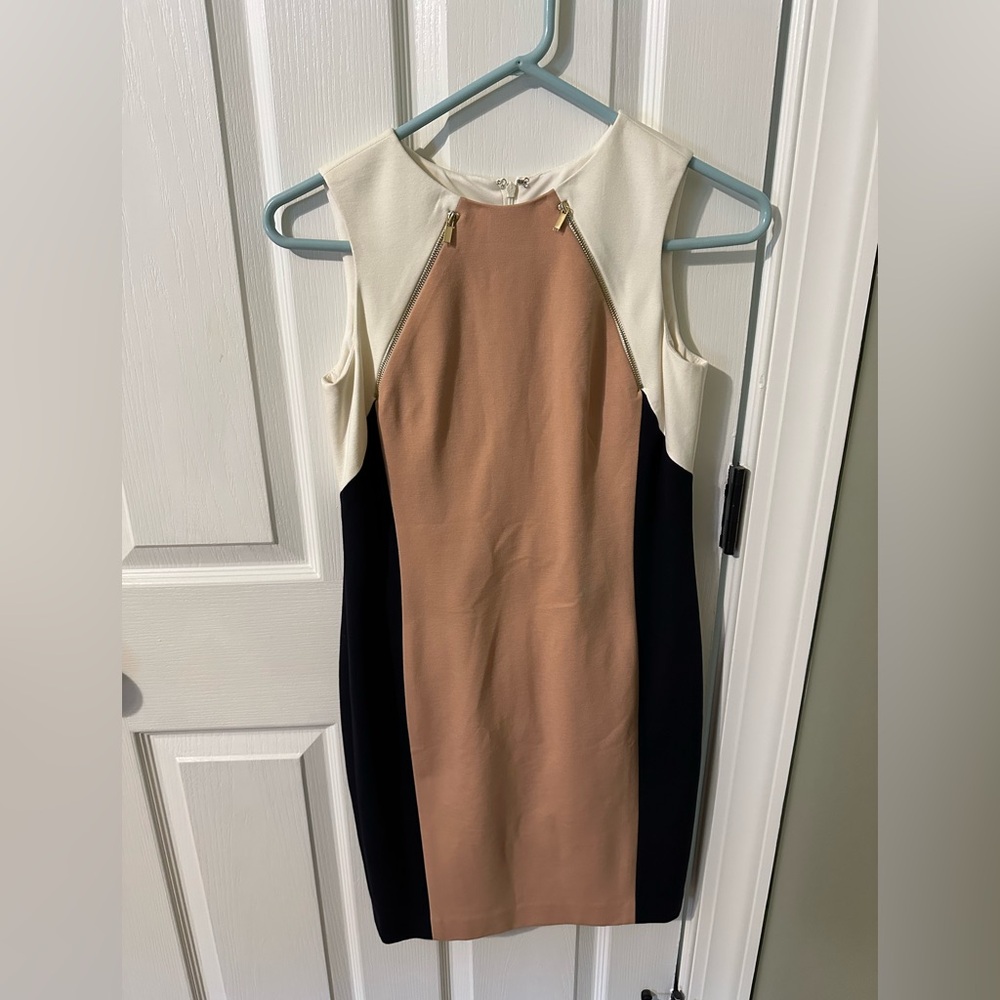 Ann Taylor Tri-Tone Sleeveless Mini Dress